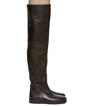 The Row + Brown Billie Over-The-Knee Boots