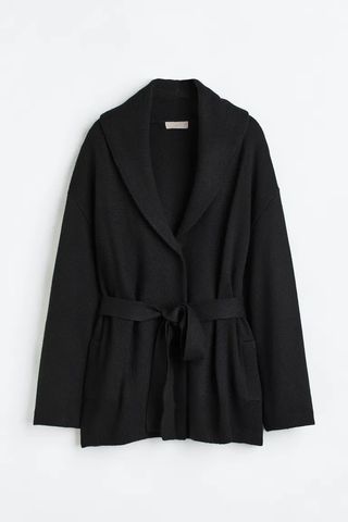 H&M + Tie-Belt Fine-Knit Cardigan