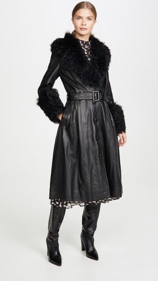 Saks Potts + Foxy Shearling Belted Coat