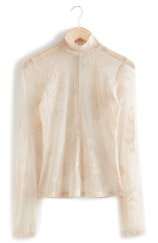 & Other Stories + Sheer Embroidered Lace Top