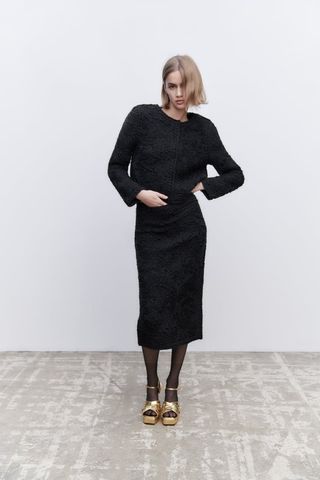 Zara + Wool Blend Cropped Cardigan