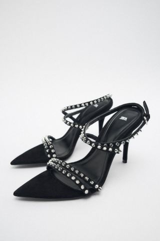 Zara + High Heel Studded Sandals