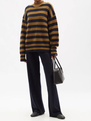 Extreme Cashmere + No.205 Him Striped Stretch-Cashmere Sweater