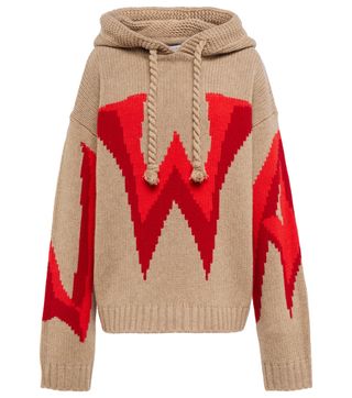 JW Anderson + Logo Intarsia Wool Hoodie