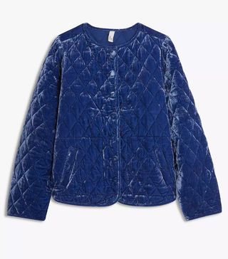AND/OR + Sabina Plain Velvet Quilted Jacket