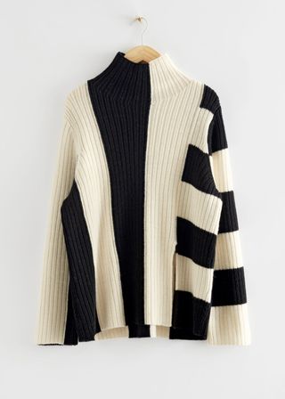 & Other Stories + Slouchy Ribbed Mock Neck Sweater