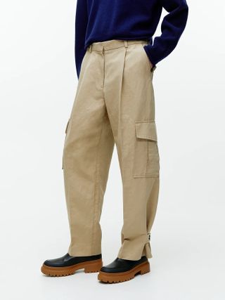 Arket + Cotton Linen Cargo Trousers
