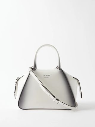 Prada + Spazzolato-Leather Small Top-Handle Bag