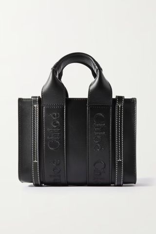Chloé + Woody Mini Embroidered Leather Tote