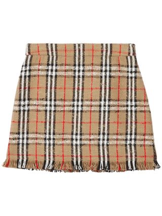 Burberry + Vintage Check Bouclé Mini Skirt