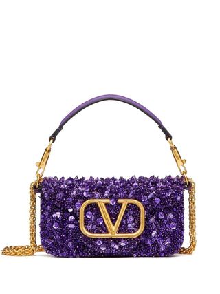 Valentino Garavani + Small Locò Embellished Shoulder Bag