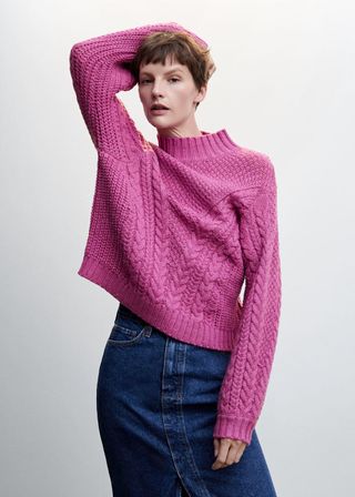 Mango + Braided Sweater With Perkins Neck
