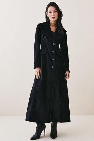 Karen Millen + Velvet Longline Coat