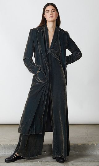 Plumo + Velvet Coat in Mink