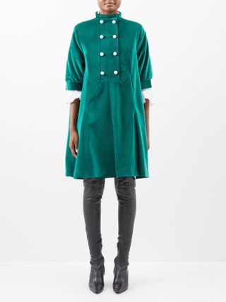 Batsheva + Beray Cotton-Velvet Coat Dress
