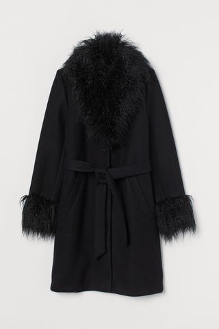 H&M + Faux Fur-Trimmed Coat
