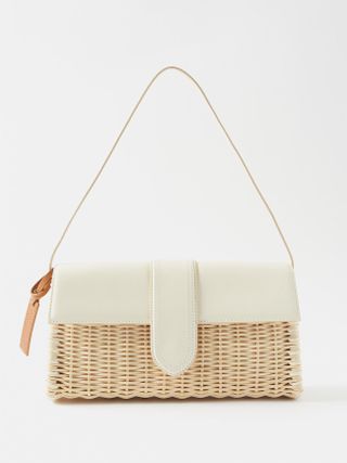 Jacquemus + Bambino Large Wicker and Leather Shoulder Bag