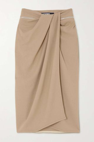 Jacquemus + Bodri Zip-Detailed Draped Crepe Skirt