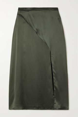 Yoox NET-A-PORTER for the Prince's Foundation + + Net Sustain Wrap-Effect Organic Silk-Satin Midi Skirt