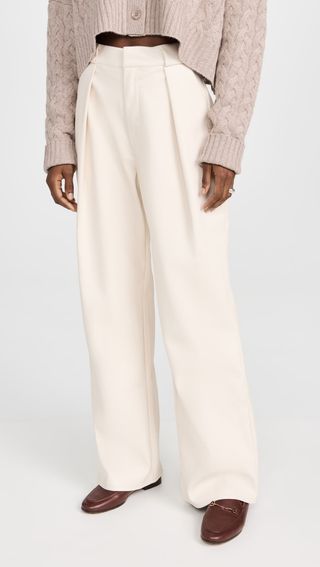 Mother + High Waisted Tunnel Vision Pleated Prep Pants