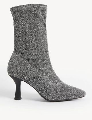 M&S Collection + Sparkle Stiletto Heel Sock Boots