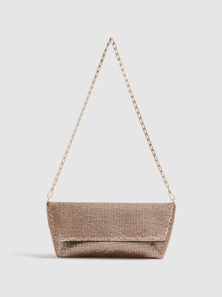 Reiss + Astrid Bead Embellished Chain Strap Clutch