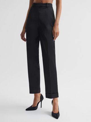 Reiss + Cici Satin Taper Trousers