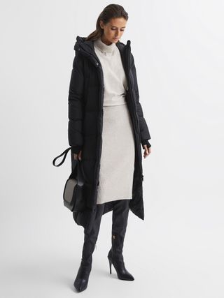 Reiss + Tilde Longline Hooded Puffer Coat