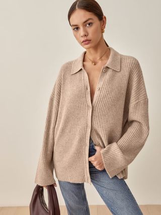 The Reformation + Fantino Cashmere Collared Cardigan