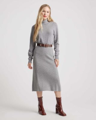 Quince + Mongolian Cashmere Midi Skirt