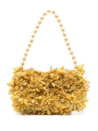 Vanina + Yellow Inflorescence Taffeta Floral Shoulder Bag