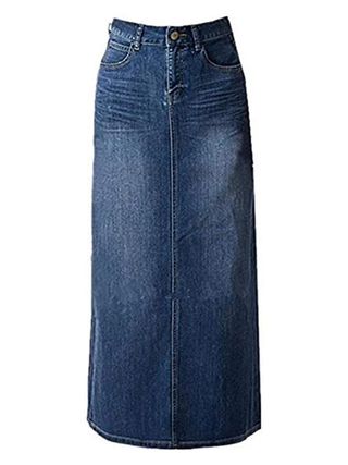 Amazon + Maxi Pencil Jean Skirt