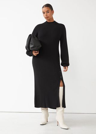 & Other Stories + Buttoned Rib Knit Dress