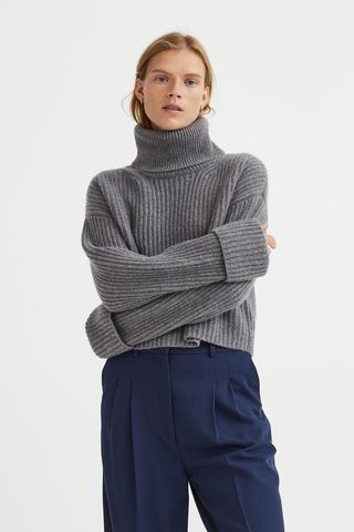 H&M + Polo-Neck Wool-Blend Jumper