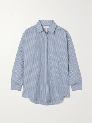 Apiece Apart + Kaarina Striped Organic Cotton Poplin Shirt
