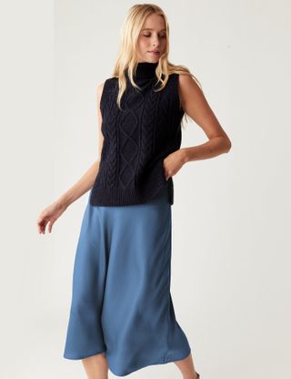 M&S Collection + Satin Midaxi Slip Skirt