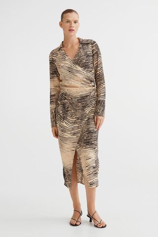 H&M + Long Wrap-Front Dress