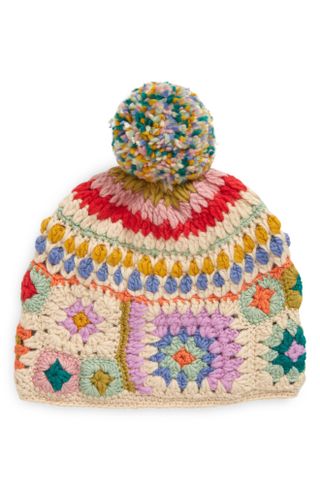French Knot + Crochet Wool Hat