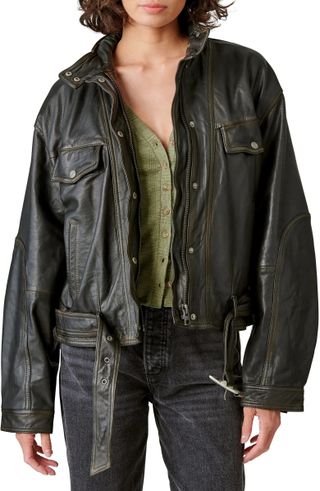 Lucky Brand + Belted Bomber Jacket