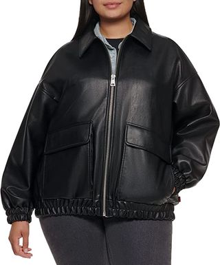 Levi's + Oversized Faux Leather Dad Bomber Jacket