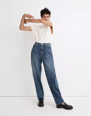 Madewell + Baggy Straight Jeans in Firthway Wash