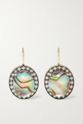 Andrea Fohrman + Kat 14-Karat Gold, Abalone and Diamond Earrings