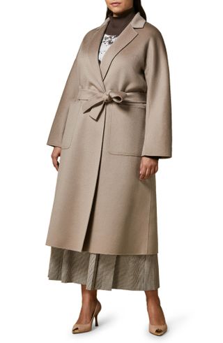 Marina Rinaldi + Handsewn Fine Belted Wool Coat