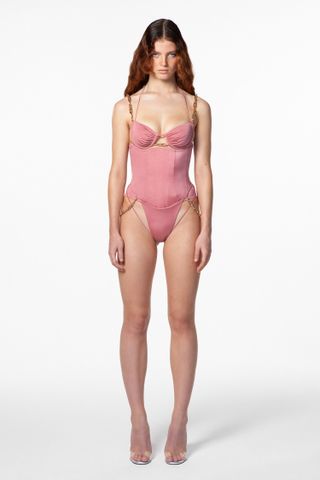 Dilara Findikoglu + Belly Dancer Bikini Top in Pink