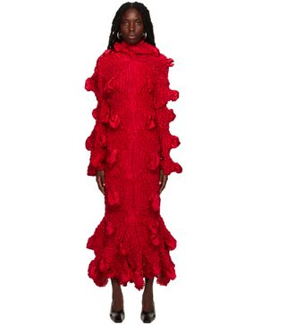 Feben + Red Twist Midi Dress
