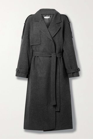Frankie Shop + Suzanne Belted Wool-Blend Felt Trench Coat