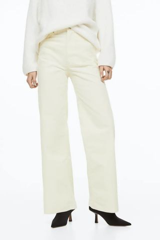 H&M + Wide-Leg Corduroy Pants
