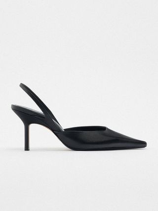 Zara + Leather Slingback Heels
