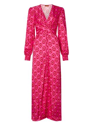 Kitri + Aurora Pink Heart Print Maxi Dress
