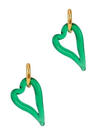 Sandralexandra + Heart of Glass 18kt Gold-Plated Hoop Earrings